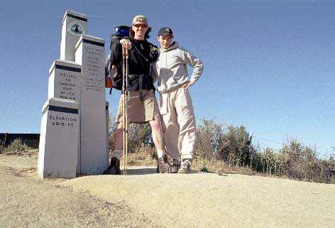 At the southern terminus of the PCT with Jonathan.
