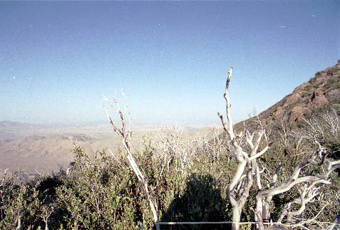A view of the dry hills in Southern California.
