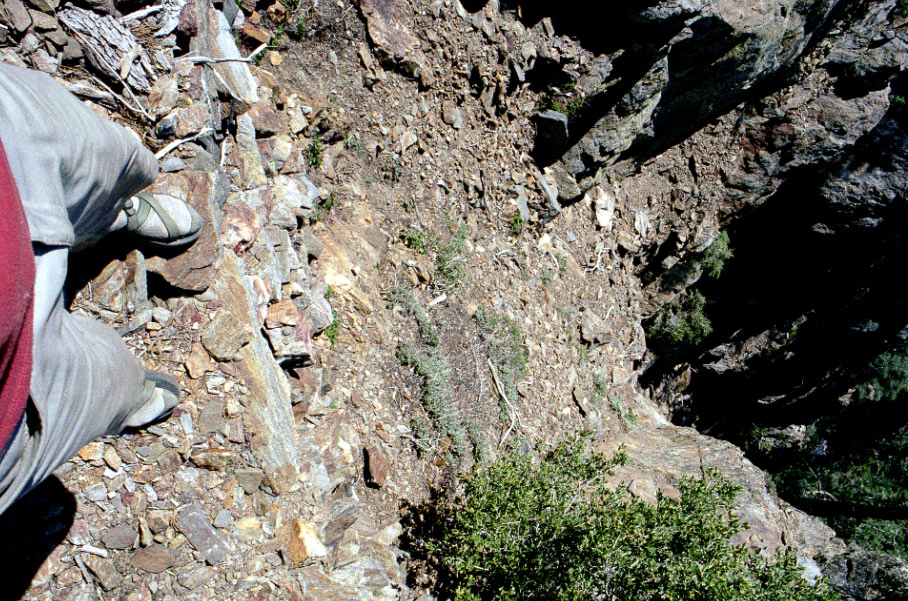 View down the side of the trail.