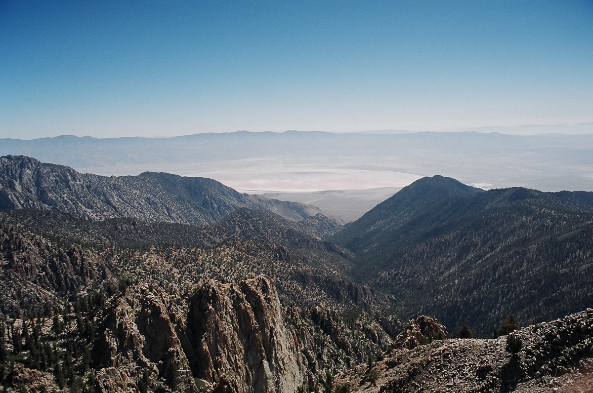 Looking east at a dried up lake bed.