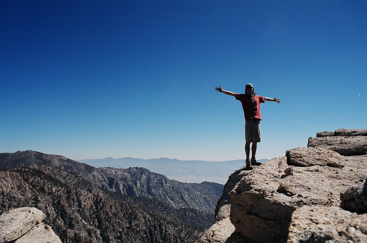 Self portrait standing on something.