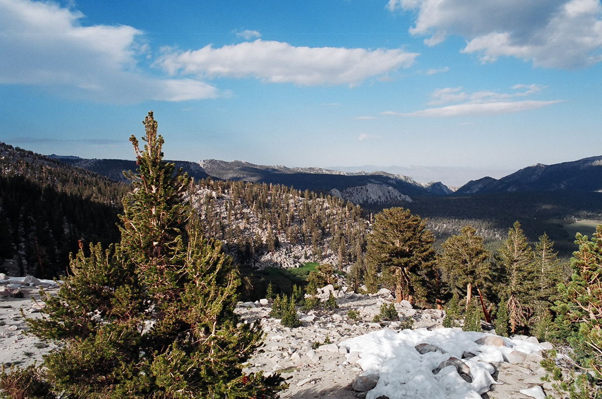 Granite mountains and sky.