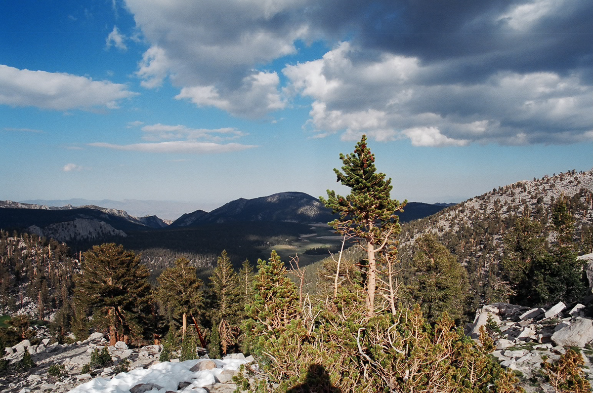 Granite mountains and sky.