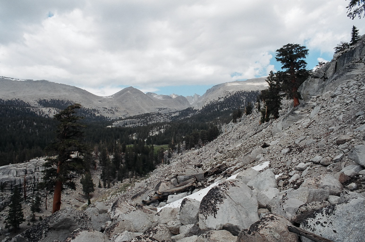 The high Sierras off in the distance.