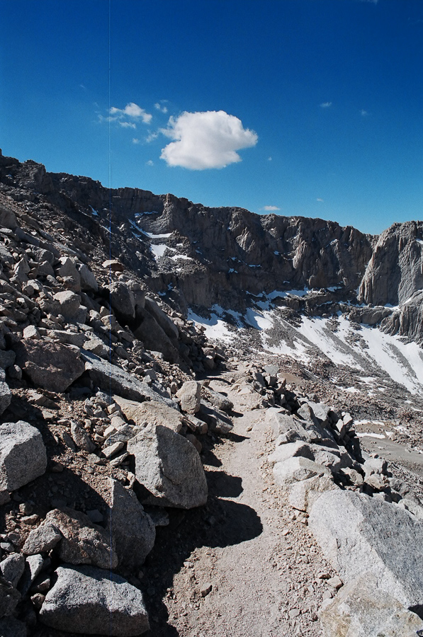 Looking down the trail from Mt. Whitney.