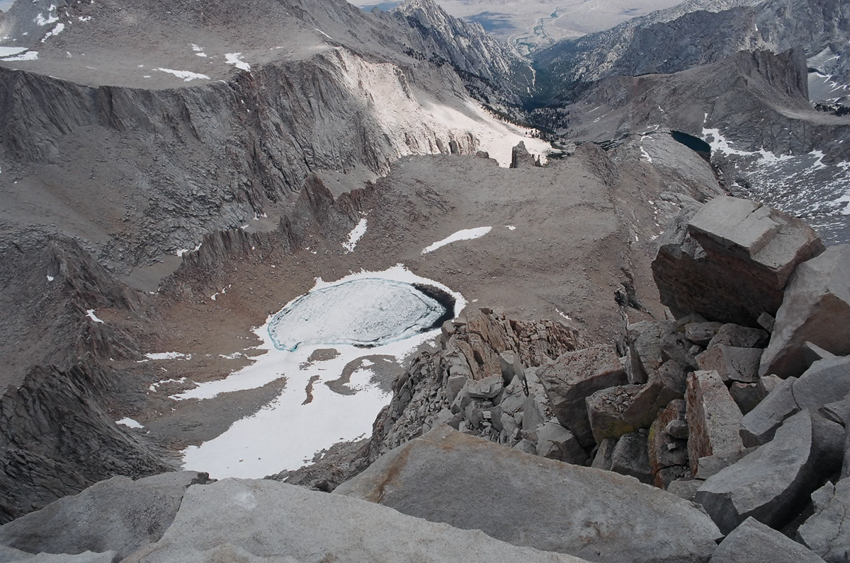 A frozen lake, east of Mt. Whitney.