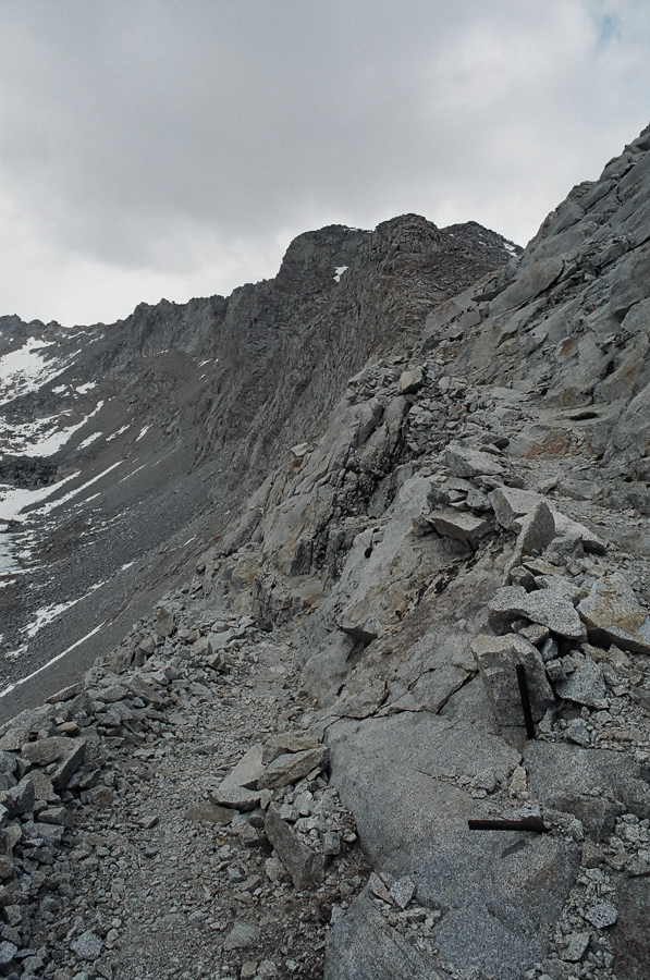 Steep trail and switchbacks up to Forester Pass.