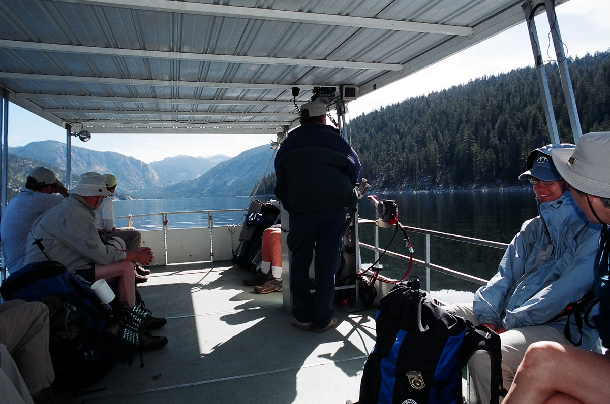 On the ferry across Edison Lake heading to Vermilion Valley Resort for a resupply.