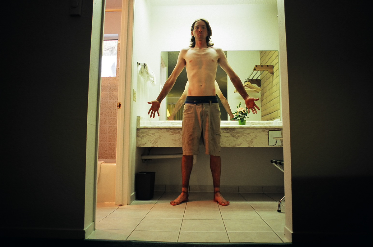 Self portrait before shower. Notice the nice tan.