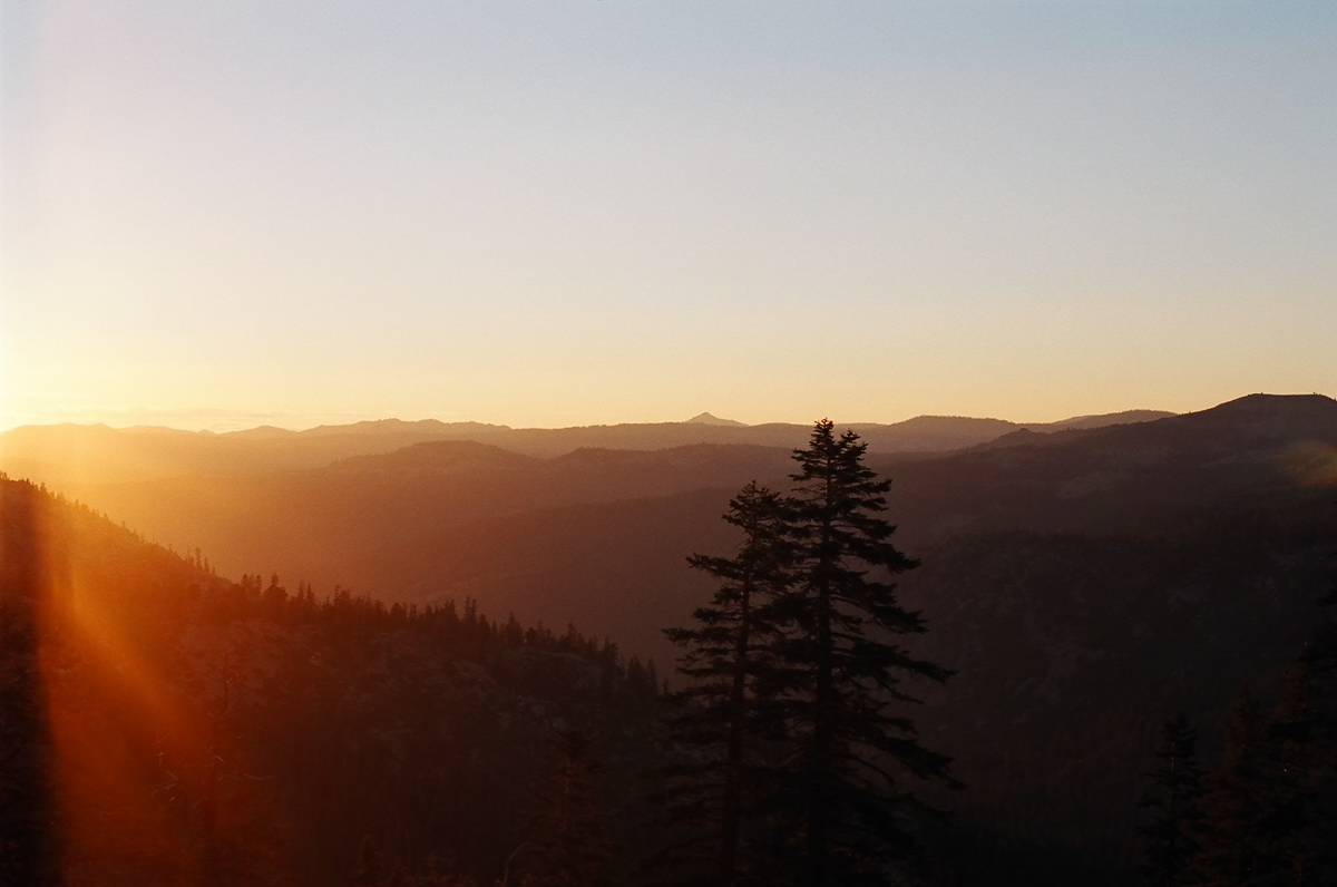 Some hills at sunset.