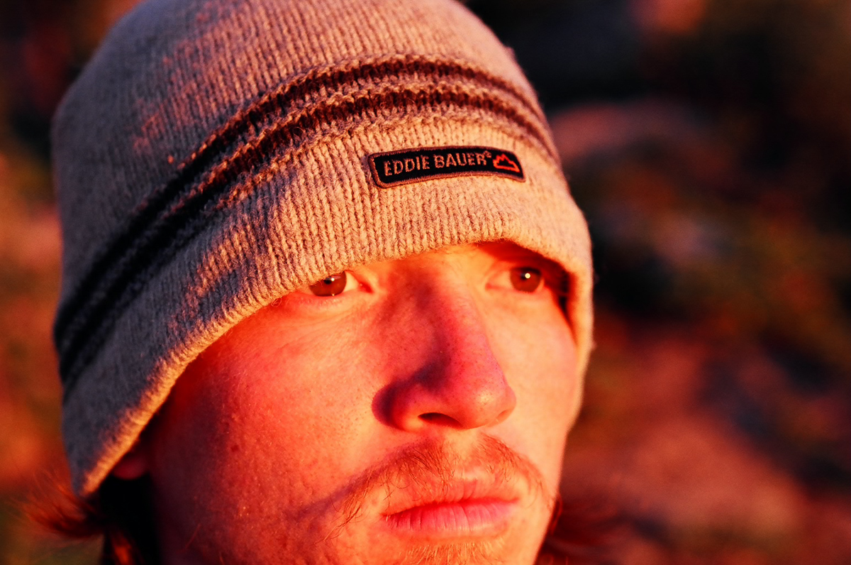 Self portrait at sunset.