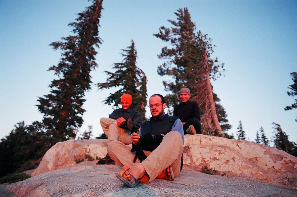 More hikers at sunset.