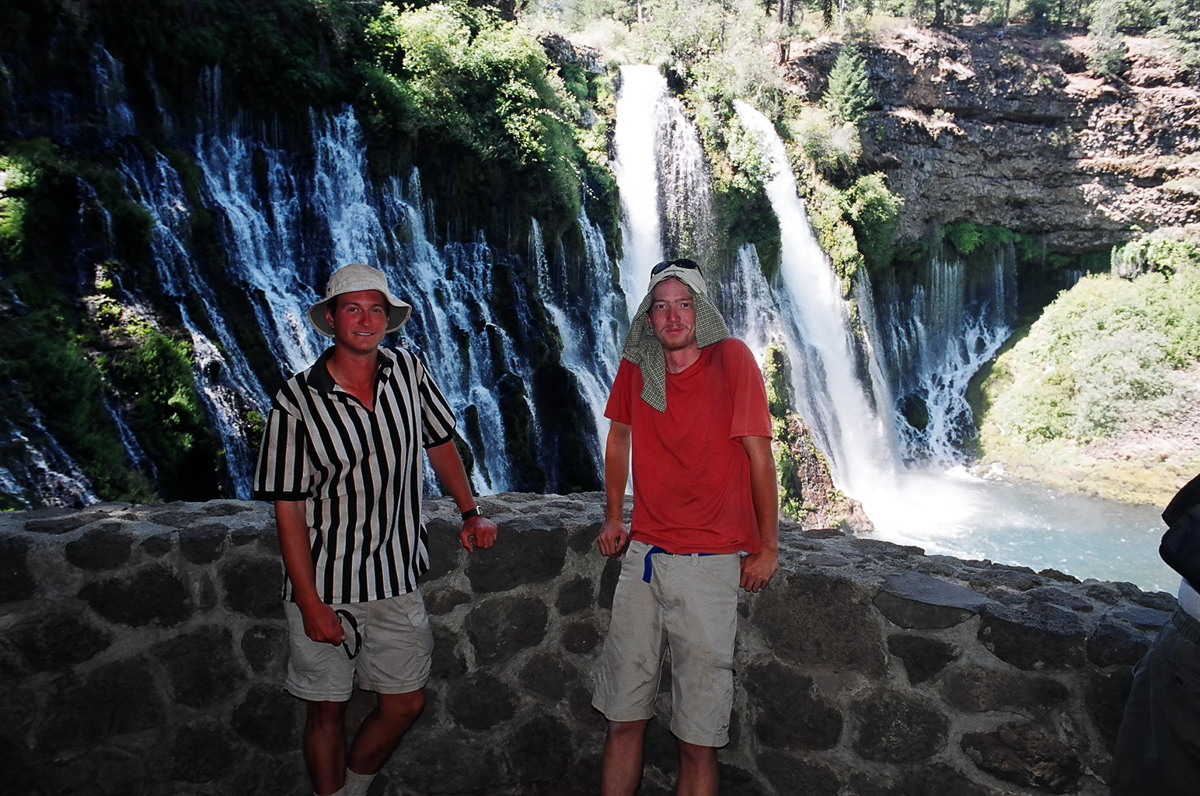 Me with some other hiker at Burney Falls.