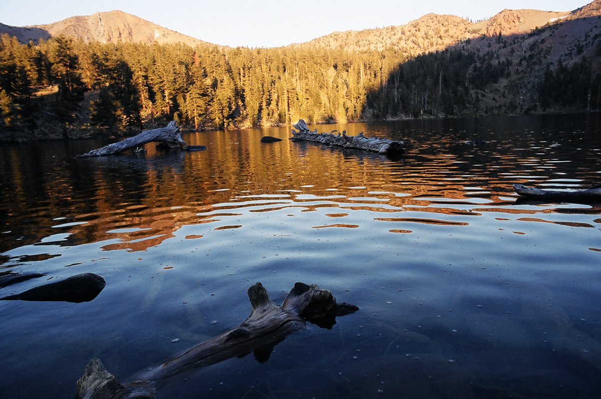 Northern California lake at sunset.