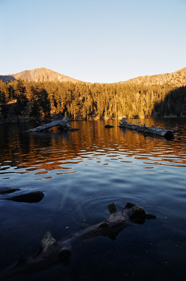 Northern California lake at sunset.