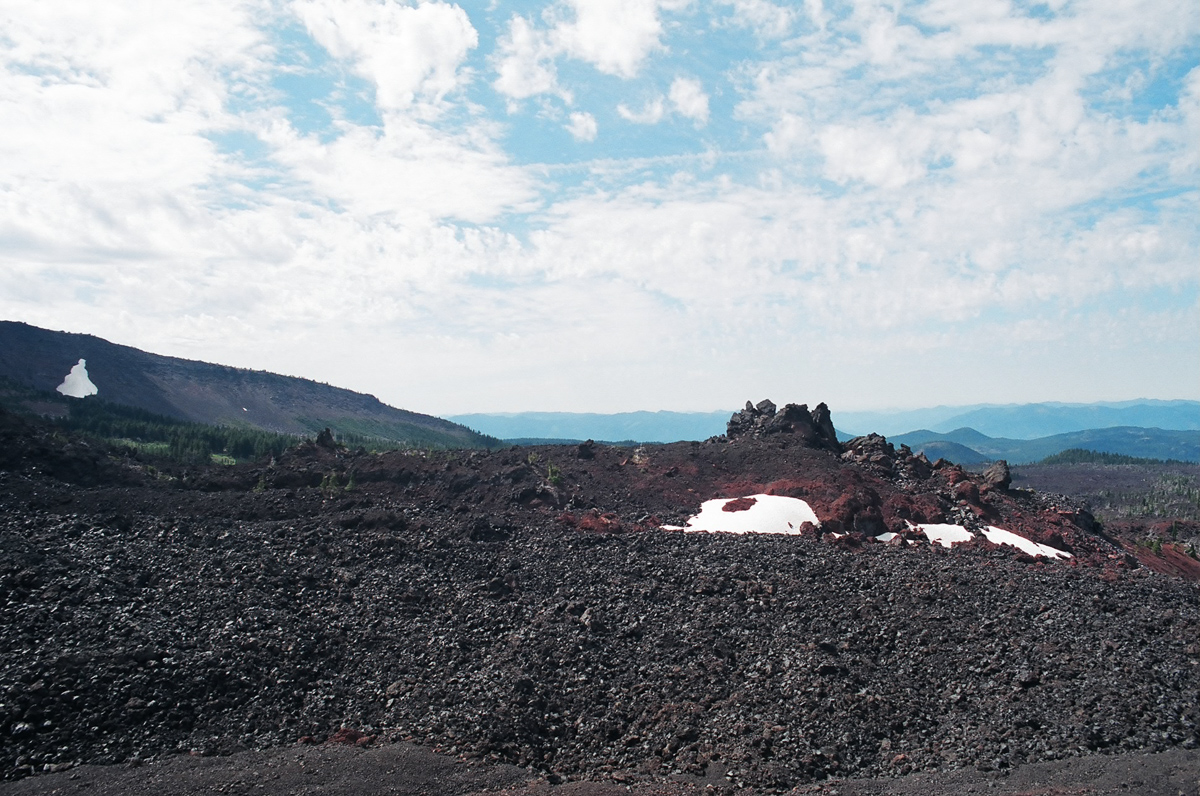 Volcanic rock makes for very hard hiking.