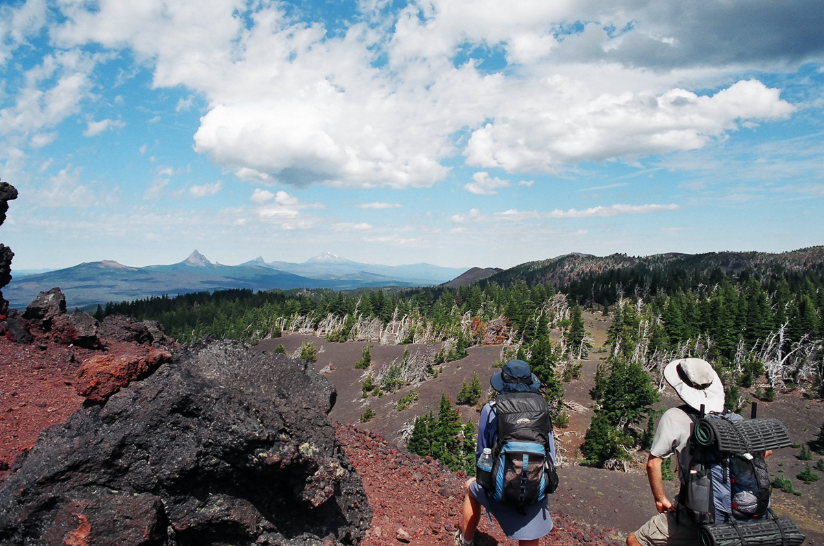 Looking at some Oregon mountains. Possibly Hood and the sisters.